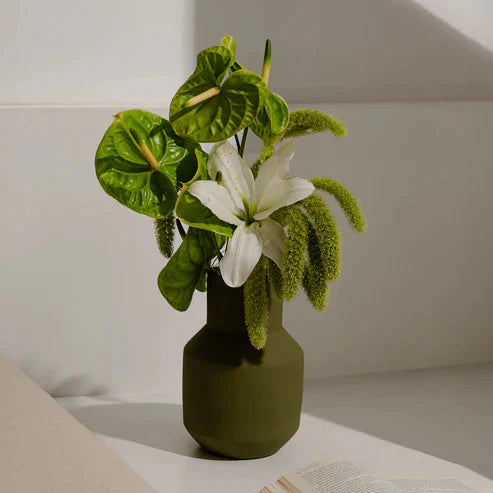 Sado Decorative Vase - Moss Green