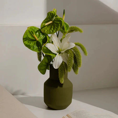 Sado Decorative Vase - Moss Green