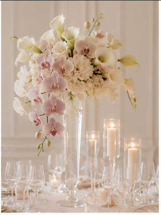Jardin de Nacre Collection on Crystal Pedestal
