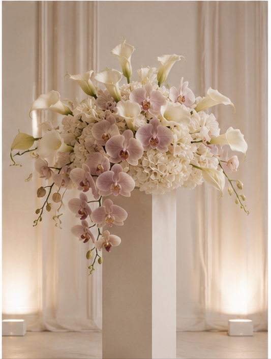 Jardin de Nacre Collection on White Pedestal